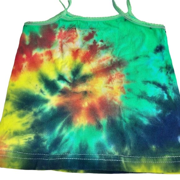 Tie-Dye Toddler Girls Tank Top 2-3T with Bow 100% Cotton Multicolor - Picture 4 of 5